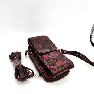 Wilson's leather wallet cellphone holder vintage NWT  red and black